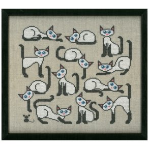 Broderipakning - Billede - Katte komsammen