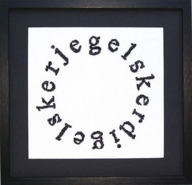 Broderipakning - Billede - Jeg elsker dig