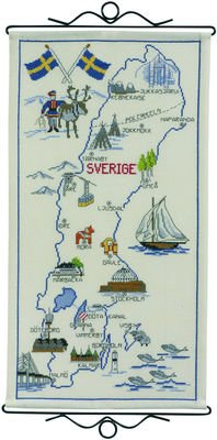 Broderipakning - Landkort - Sverige