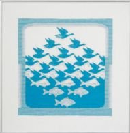 Broderipakning - Escher Fugl og fisk