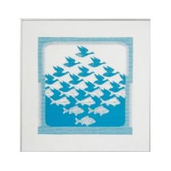 Broderipakning - Escher Fugl og fisk