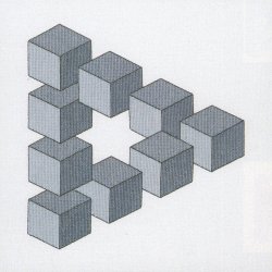 Broderipakning - Billede - Oscar Reutersvard - umulige figur bl el. rd