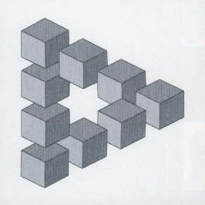 Broderipakning - Billede - Oscar Reutersvard - umulige figur bl el. rd