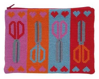 Broderipakning - Clutch / pung til sytj - Sakse