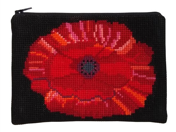 Broderipakning - Clutch / taske - Valmue