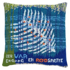 Broderi pakning - pude - Der var engang en rdsptte