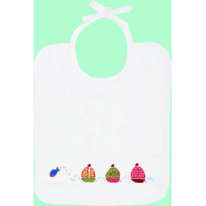 Hagesmk uden garn i frotté - hvid eller lysebl