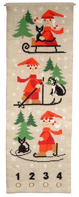 Broderipakning - Julekalender - Vintersportsnisser