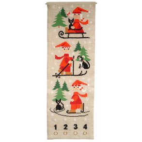 Broderipakning - Julekalender - Vintersportsnisser