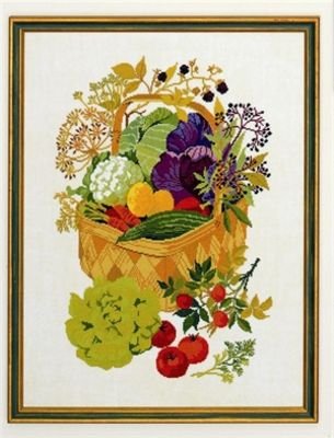 Broderipakning - Kurv med grnsager