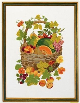 Broderipakning - Kurv med frugter