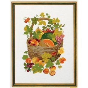 Broderipakning - Kurv med frugter