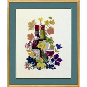 Broderipakning - Rdvin syet p hr