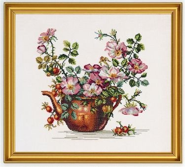 Broderipakning - Kobberkande med roser