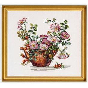 Broderipakning - Kobberkande med roser