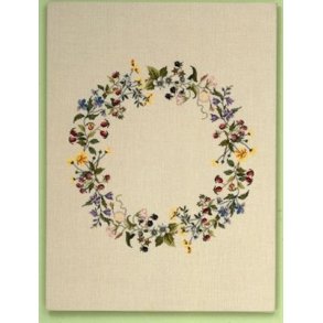 Broderipakning -  Rund Snerlekrans syet p mellemfint hrlrred