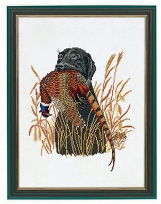 Broderipakning - Jagthund med fasan
