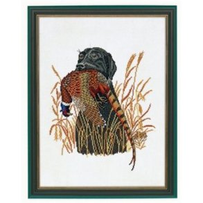Broderipakning - Jagthund med fasan