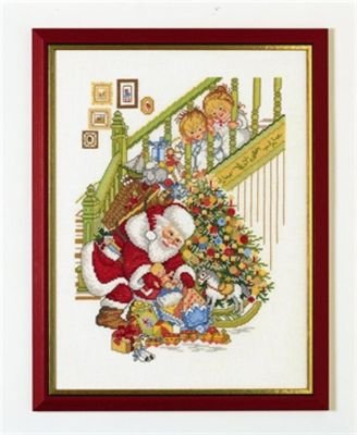 Broderipakning - Julemand med 2 brn