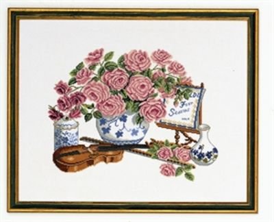 Broderipakning - Roser og violin