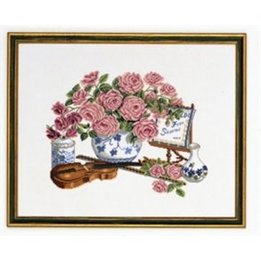 Broderipakning - Roser og violin