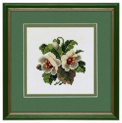 Broderipakning - Hvide blomster