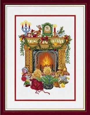 Broderipakning - Brn ved kaminen