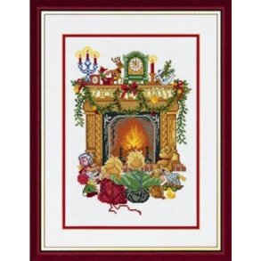 Broderipakning - Brn ved kaminen