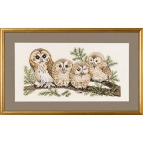 Broderipakning - 4 ugler syet