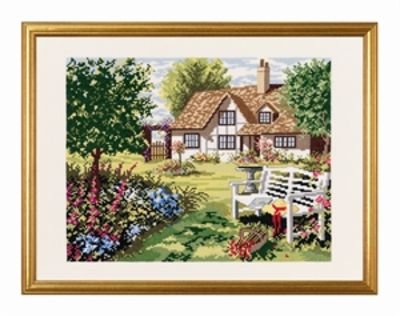 Broderipakning - Engelsk hus og have