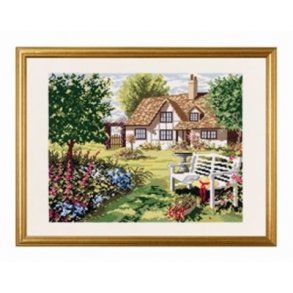 Broderipakning - Engelsk hus og have