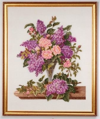 Broderipakning - Syrener og roser