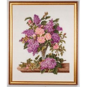 Broderipakning - Syrener og roser