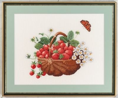 Broderipakning - Kurv med jordbr