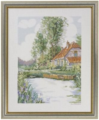 Broderipakning - Hus ved vand