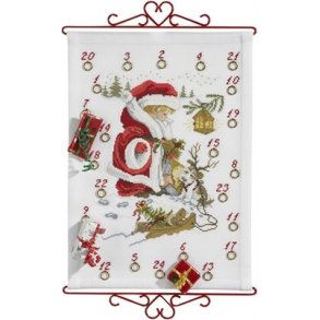 Broderipakning - Julekalender - Dreng med hund