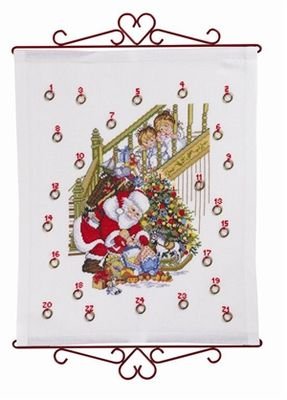 Broderipakning - Julekalender - julemand med tilskuere