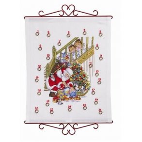 Broderipakning - Julekalender - julemand med tilskuere