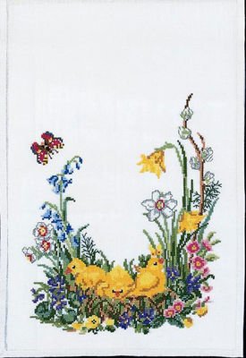 Broderipakning - Pskelber med kyllinger