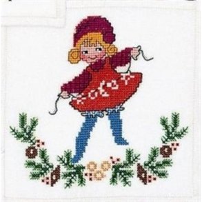 Broderipakning - Mellemlgsserviet med nissepige