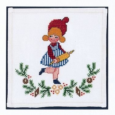 Broderipakning - Mellemlgsserviet med nissepige