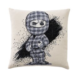 Broderipakning - Pude - Ternet Ninja, Onkel Stewart eller knapper