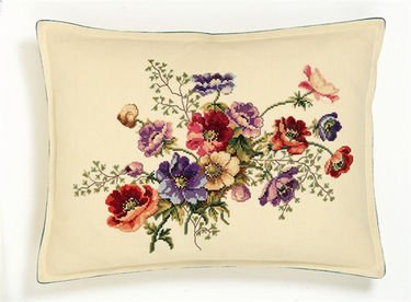 Broderipakning - Pude Franske anemoner