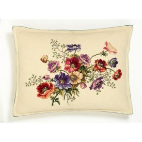 Broderipakning - Pude Franske anemoner