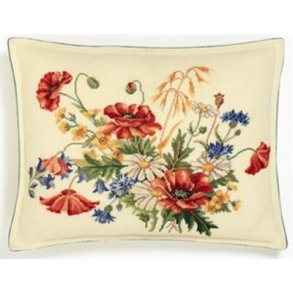 Broderipakning - Pude Kornblomst