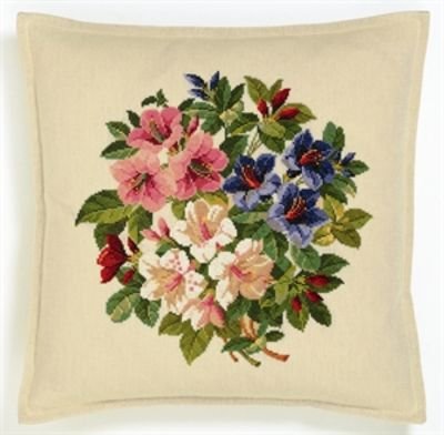 Broderipakning - Pude med liljer