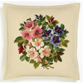 Broderipakning - Pude med liljer