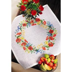 Broderipakning - Lysedug Valmuer syet p hr