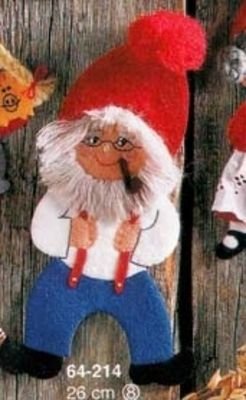 Mnster til filtnisse - Nissefar med pibe 26 cm