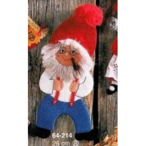 Mnster til filtnisse - Nissefar med pibe 26 cm